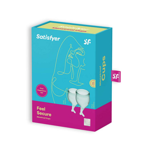 SATISFYER - FEEL SECURE MENSTRUATION CUPS SET DARK GREEN