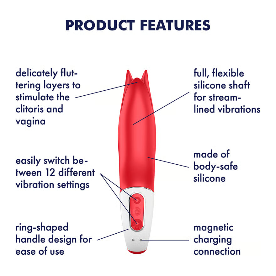 Satisfyer Power Flower Κλειτοριδικός Δονητής 18cm Κόκκινος